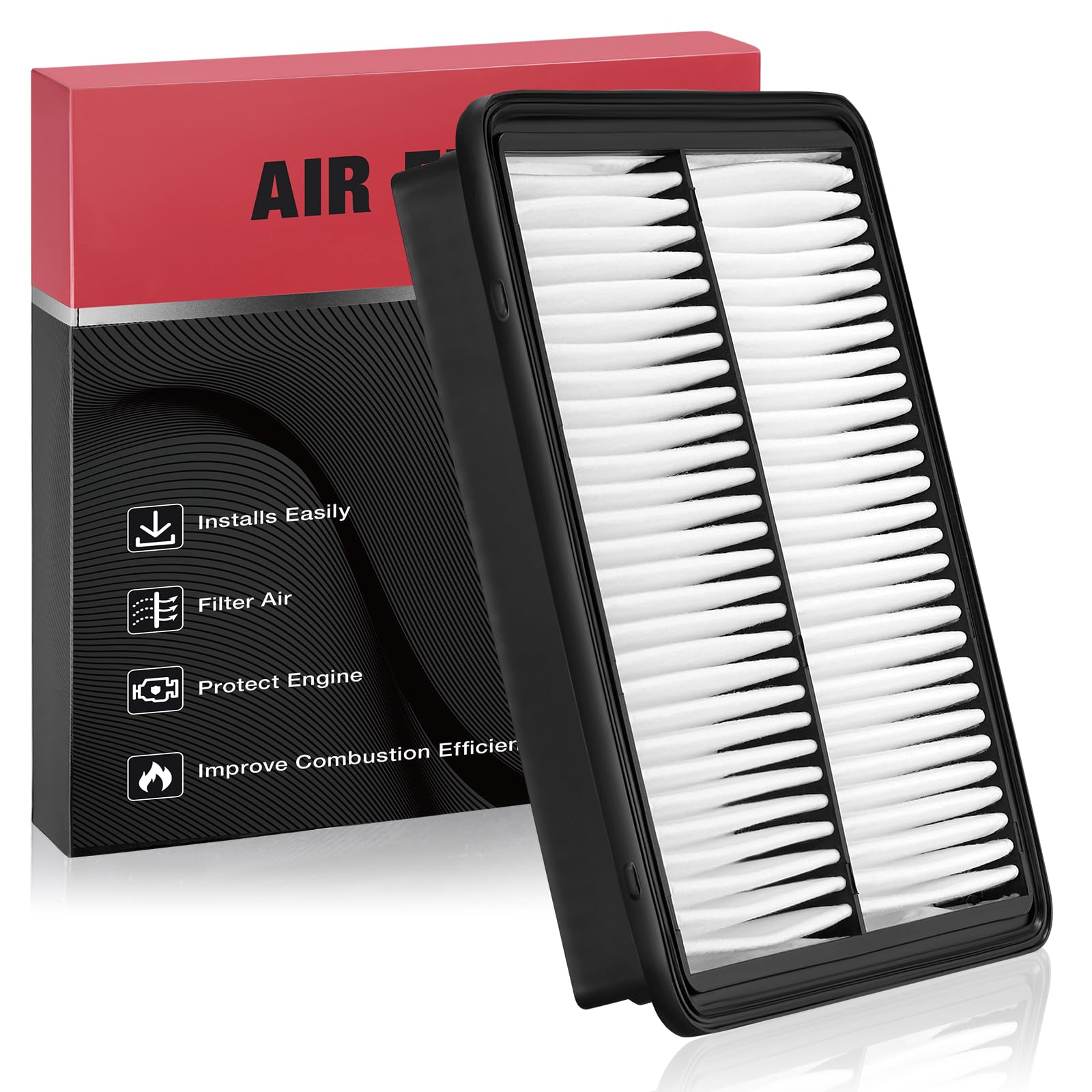 71VHyk2WBDL (1) BDFHYK CA10881 Engine Air Filter Compatible with Hyundai & Kia - Santa Fe 2010-2012, Sonata 2011-2014, Azera 2012-2017, Optima 2013-2015, Sorento 2011-2013, Replace# 28113-2P100 - Image 1