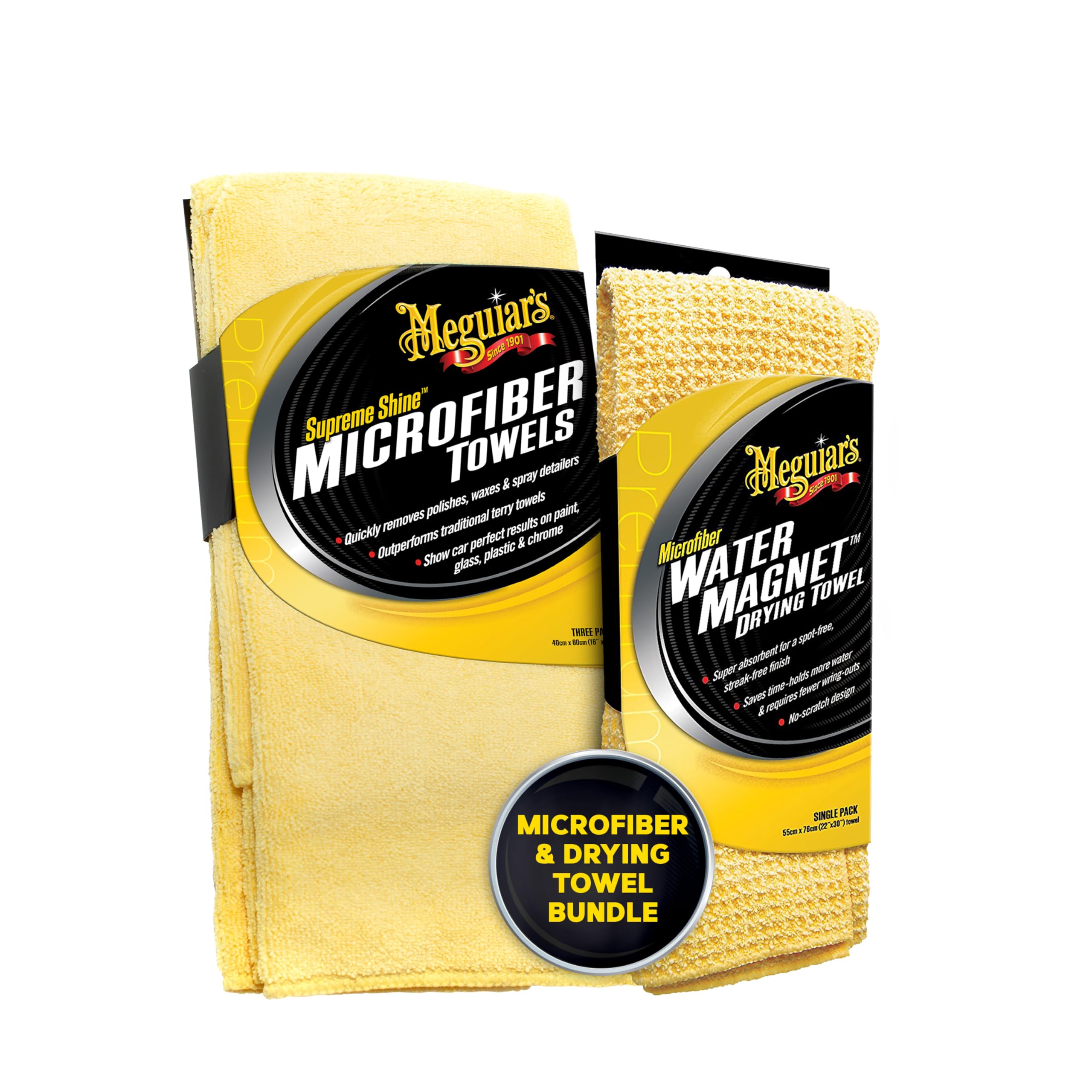 81p5+ZbyPML Meguiar's Water Magnet Microfiber Drying Towel and X2020 Supreme Shine Microfiber Towels Bundle - Image 1
