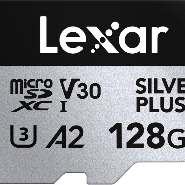 Lexar 128GB Professional Silver Plus Micro SD Card, UHS-I, C10, U3, V30, Full HD & 4K, Up to 205/150 MB/s microSDXC Memory Card, for Videographers, Gamers (LMSSIPL128G-BNANU) | 1TB UHS-I V30 microSDXC with 205MB/s read speed for drones, action cameras and handheld consoles